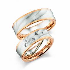 585 Graugold , seidenmatt,  Fischer Gris oro rosa Los anillos de boda